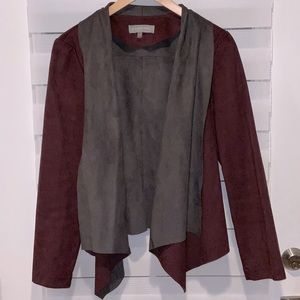 Bagatelle women's draped faux suede jacket. Size L